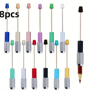 8-Piece DIY Beaded Pencil Extender Set, Colorful Craft Supplies for Office & School Projects, Perfect Back-To-School Gift Idea