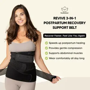 [Recovery Essential] KeaBabies Revive 3-in-1 Postpartum Recovery Support Belt - Speed Up Healing and Support Your Core - Perfect for Daily Recovery and Posture
