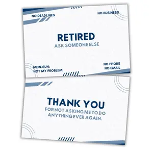 Retired Business Cards Funny Retirement Gift (Pack of 50) For Retired Men Women Coworkers Employees Boss Friend Colleague