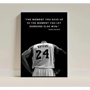 MOTIVATIONAL Quotes WALL ART Decor Inspirational Poster Kobe Bryant Basketball Player Poster Wall Art Acrylic Black Mamba Aesthetic Canvas Poster