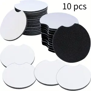 10PCS Neoprene Sublimation Blank Car Coasters, 2.75 In Circular Opening Blank Sublimation Coasters For Thermal Sublimation DIY Crafts, Car Coasters