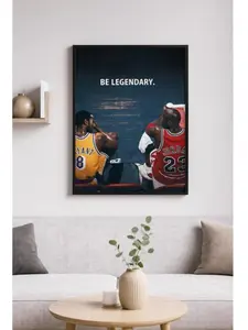 Be Legendary Poster � Kobe & Jordan Basketball Wall Art Motivational Sports Print Vintage Aesthetic Decor for Gym, Office and Bedroom.