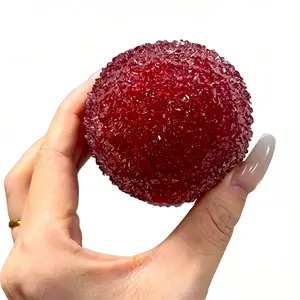 Stress Relief Squishy Fidget Toy, Super Squishy Bayberry Shaved Ice Ball ASMR Oddly Satisfying Yangmei Ice Squeeze Sensory Squeeze Ball for Kids Adults, Portable Anxiety Relief Gift