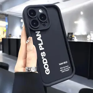 Phone case for iPhone 17 Pro Max 16 Plus 15 14 13 12 11 Air XR E GOD'S PLAN Advanced fashion gift Shockproof Silicone TPU Bumper Drop Protection Soft Cover