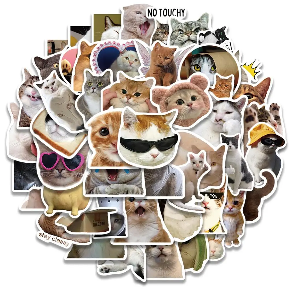 Cat Shape Sticker Cute Cat Pattern Stickers - 50pcs Self Adhesive Decor - TikTok Shop