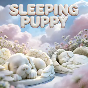 Angel Wings Sleeping Dog Figurine, Cute Style Collectible Handmade Toy, Home Bookshelf Desktop Decoration, Creative Art Display