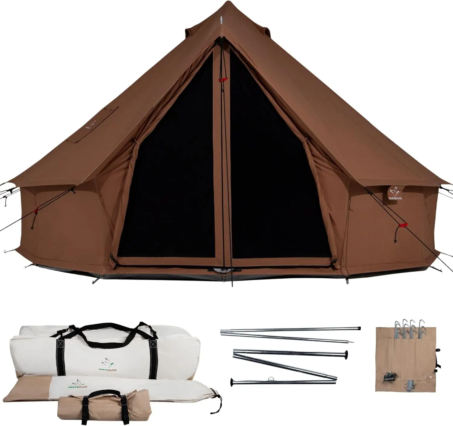OGY9HYH Regatta Canvas Bell Tent - w/StoveJack, Waterproof, 4 Season Luxury Camping and Glamping Yurt Tent Outdoor