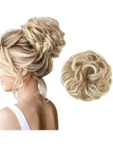 Flower Bud Hair Bun Clip Fake Hair Pack, Curled Hair Circle Ball Headpiece, Puffy Realistic Hair Styling Tool, Women's Hairstyle Accessory, Synthetic Hairpiece, Synthetic Curly Hair
