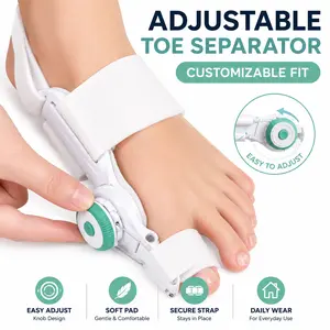 Tech Love Bunion Corrector - Adjustable Big Toe Separator for Women & Men, Knob Design, Secure Heel Strap, Soft Silicone Pad, Custom Fit, Toe Support, Single Item, Comfortable Daily Wear, Left/Right Ft Compatible