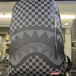 SG Travel Shark American Trend Backpack Chessboard Fashion Large Capacity Backpack Casual Male and Female School Bag
