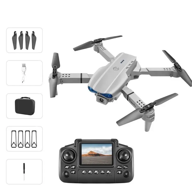 E99 Foldable Camera Drone with Screen Remote & 2 Batteries