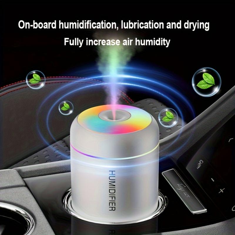 Mini portable humidifier: designed for ultra quiet operation, equipped with colorful circulating lights and 2-level fog adjustment, suitable for bedrooms, desktops, and can also be used in offices, homes, cars, Christmas gifts