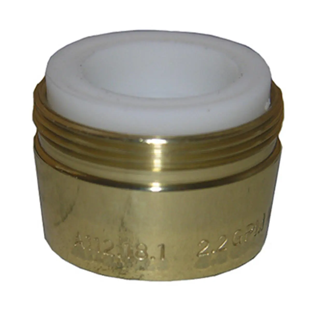 Larsen Supply Co., Inc. 09-8973 Brass Finish Aerator - 0.86 in. Dual Thread, Flow Control, Indoor Use, Carded Pack
