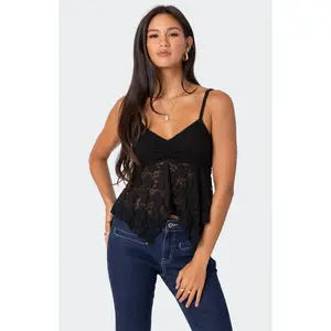 Edikted Women's Orchid Sheer Lace Top
