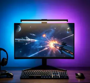 Monitor Light Bar RGB Backlight Dual Sided LED Screen Light USB Powered Touch Control Eye Care Desk Lamp for Home Office Gaming Setup Ambient Lighting