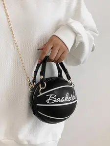Fashionable Basketball Design Handbag, Trendy Personalized Handbag, Stylish Novelty Handbag for Women for Daily Commuting, Shopping, Campus, Handbag Lightweight, Casual Trendy Handbag, Casual Trendy Purses