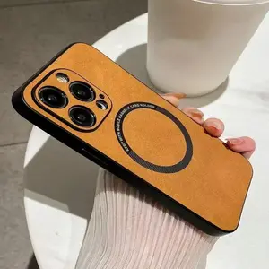 For Magsafe Luxury Leather Shockproof Phone Cases For iPhone 16 15 14 13 12 Pro Max 16 Plus Magnetic Wireless Charging Cover cases