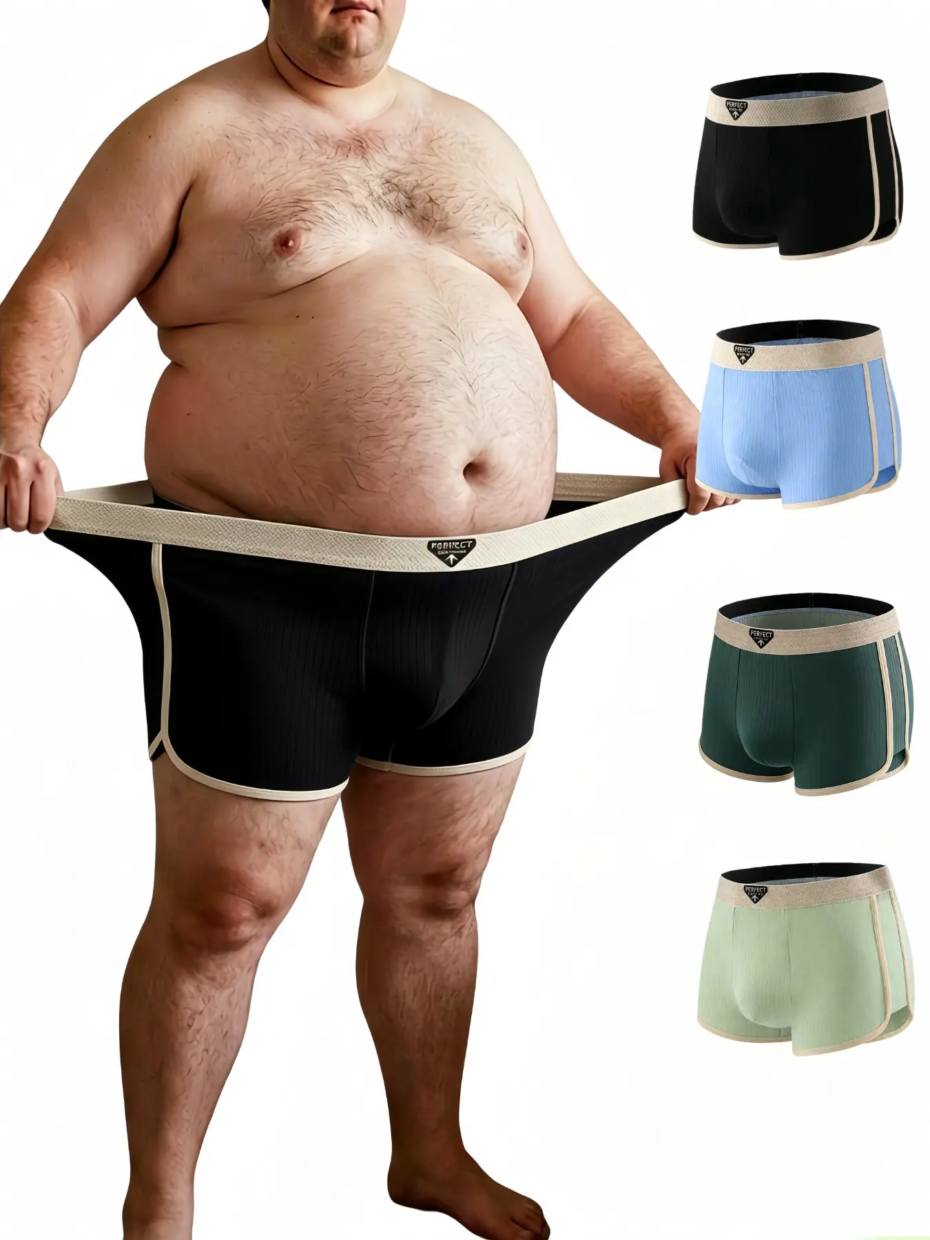 4pcs Men's Plus Size Solid Briefs, Breathable Soft Comfort, Loose-Fitting Sporty Casual Underwear, Ideal for Tall Men, All Seasons