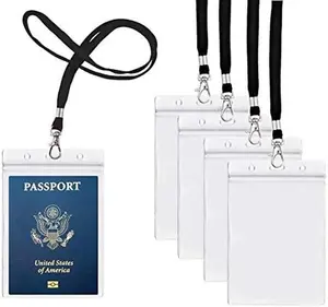 5Pack Extra Large ID Badge Holder for Passport with Lanyards,4x6 Inch Fill for Passports,Cash, Credit Card,etc.by Crafts(5Pack Black Lanyards)