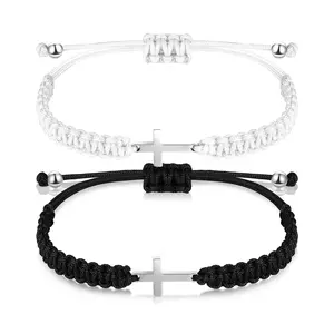 Adjustable Jesus Cross Friendship Bracelet – Braided Rope Christian Wristband, Matching Couples & BFF Bracelet, Lucky String for Women, Men, Boys & Girls, Perfect Easter & Baptism Gift Set spiritual kit