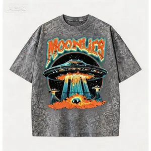 Vintage Acid Wash UFO Tee| MOONLIES Retro Sci-Fi Streetwear