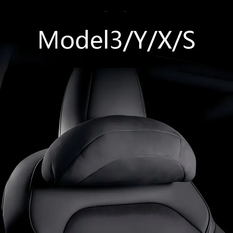 Tesla Comfortable Car Neck Pillow, Car Driving Car Pillow Set Neck and Waist Black Neck Pillow Memory Lumbar Pillow for Tesla Model 3/Y/S/X