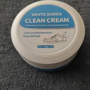 Multipurpose No-Wash White Shoe Cleaner Cream with Built-in Sponge for Leather Silicon Car Interiors 160g Mild Formula Gentle Non-Irritating Eco-Friendly