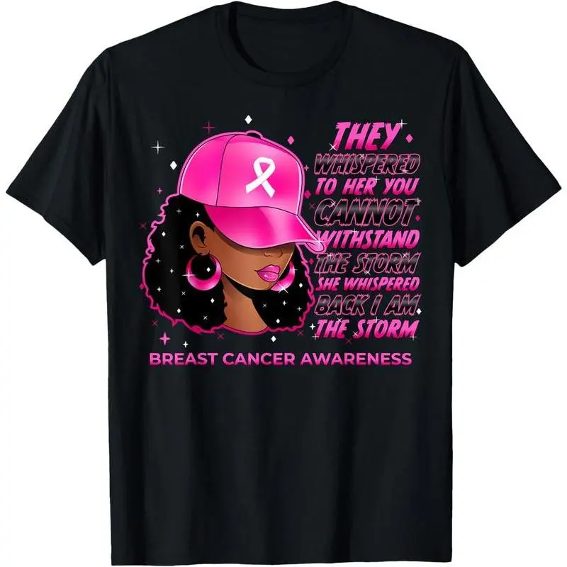 Women's Short-Sleeve Vintage Black Casual T-Shirt, Unisex Everyday Style for October Breast Cancer Awareness (We Wear Pink)
