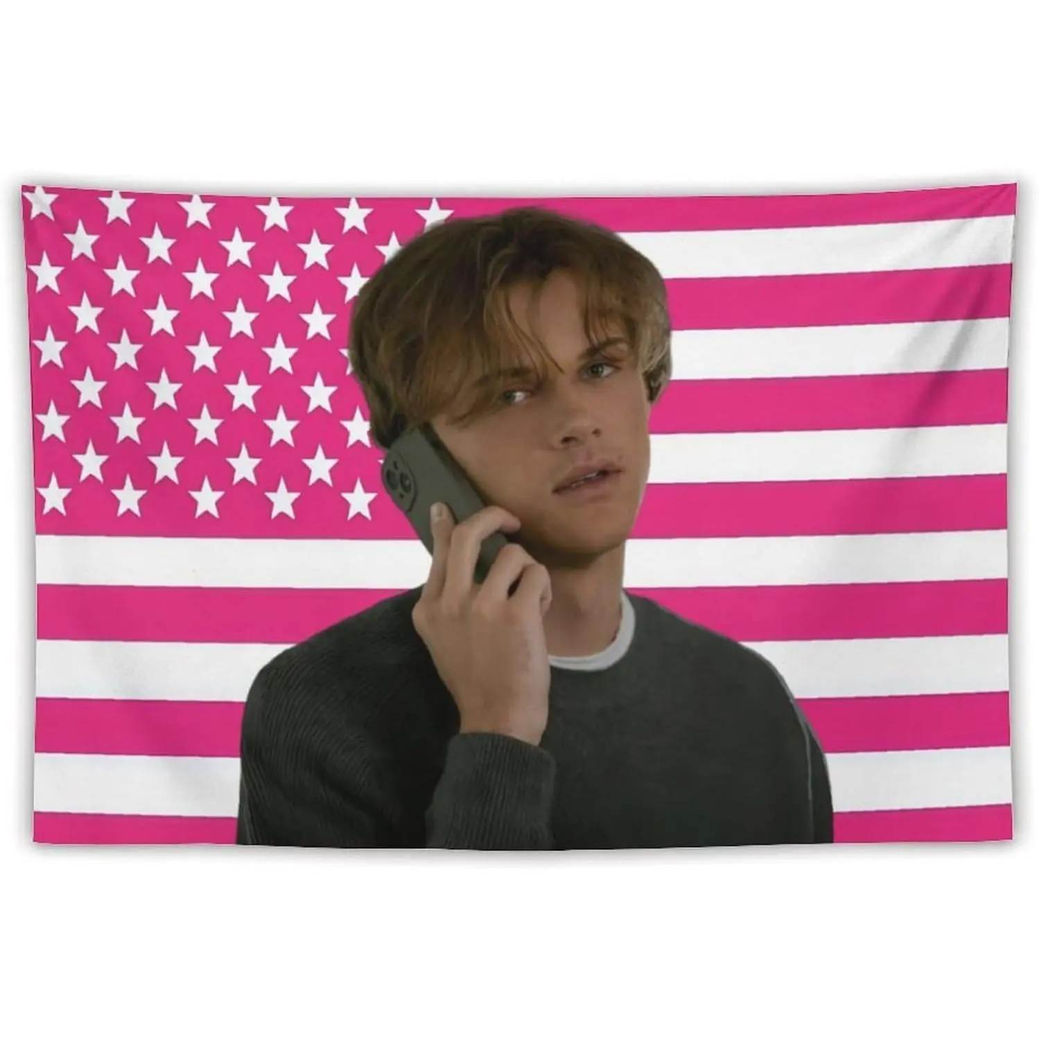 Conrad American Fisher Tapestry Pink Polyester Wall Flag, Lightweight Decorative Hanging for Bedroom, Porch Home Decor bedroom decor leopard room decor stuff for your room cheap anime room decor cheap bedroom decor tapestry