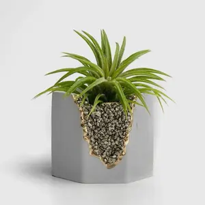 2 PC Pyrite Geode Planter