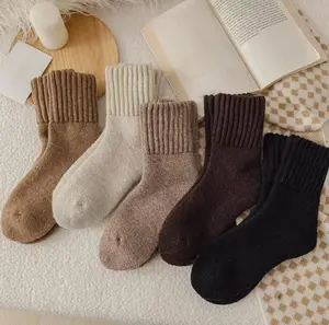 Spixelsocks Women's  Warm Solid Color Mid-Calf Socks - Casual Style - 5-Pair Set - Value Pack - Ideal for Daily Wear in Autumn & Winter - 100% Polyester - Machine Washable