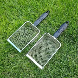 2pcs Garden Soil Sifter Shovel with Handle, Essential Compost Sieve Rake for Gardening, Rock Screen Dirt Sifting Scoop Tool