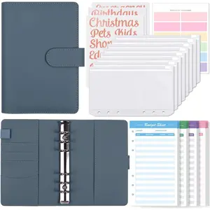 A6 Budget Binder,  Organizer for  with 8 count Zipper Envelopes,12pcs Expense Budget Sheets & 24 Rose  Sticky Labels,  Saving Binder for Budgeting