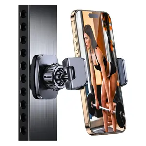 Magnetic Gym Phone Holder for Recording Workouts – Strong Magnet Tripod Ring Mount for All Smartphones (4.7–7”)