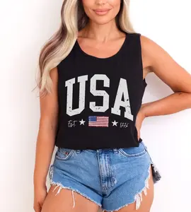4th of July USA Tank Top, Fourth of July Tank, Patriotic Tank, Summer Tank Top, Trendy USA Tank, America Est 1776