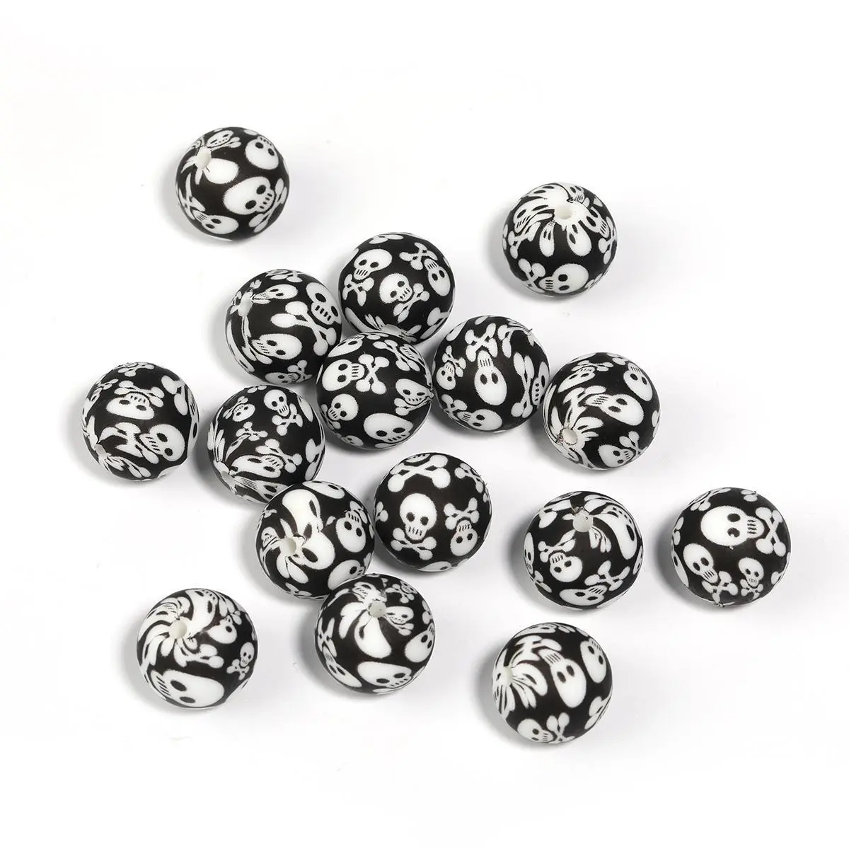 YM489009 Printed beads 30pcs 15mm