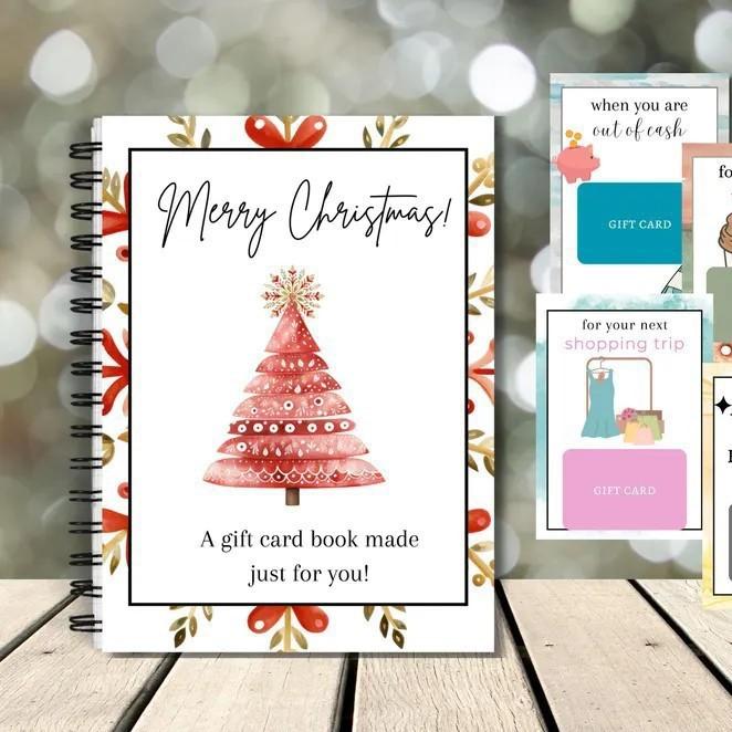 Christmas Gift Card Book, Diy Spiral Bound Gift Card Book, Christmas Gift Card Book, 5x7 Inch Colorful Spiral Bound Card Book , Christma Gift Cards Books Holder, DIY Personalized Xmas Gifts for Family, Friends, Students, TikTokShopBlackFriday