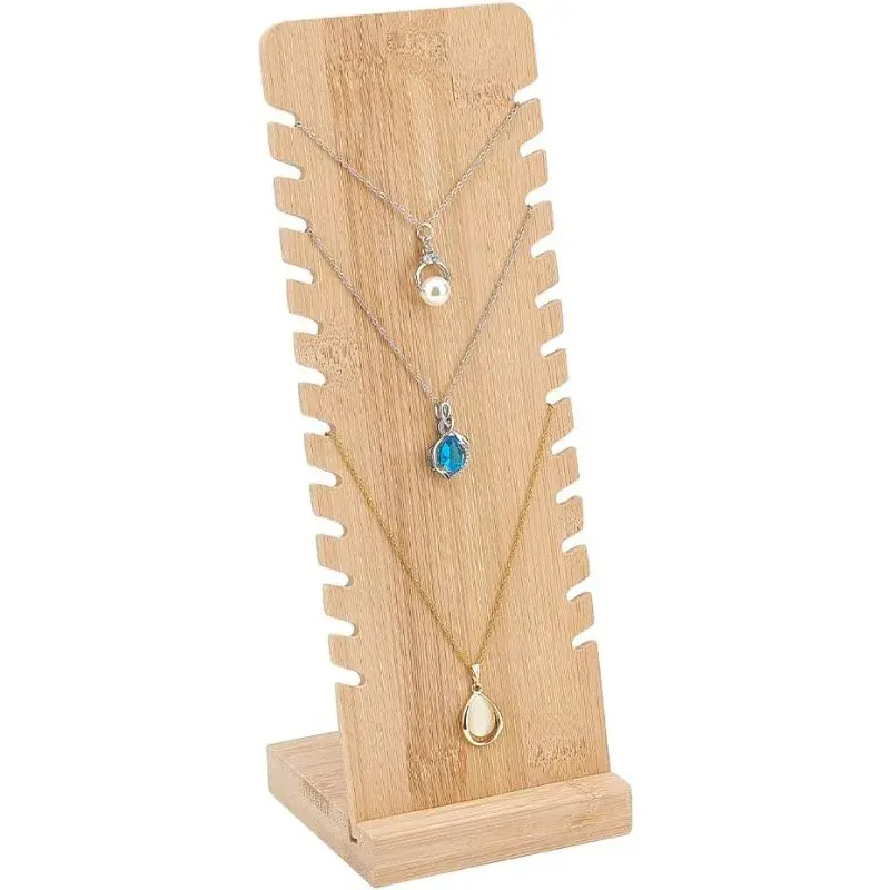 Solid Wood Necklaces Jewelry Rack Wooden Removable Braclet Earring Display Stand Extra Large Jewelry Organizer Holder Showcase Gift Smooth