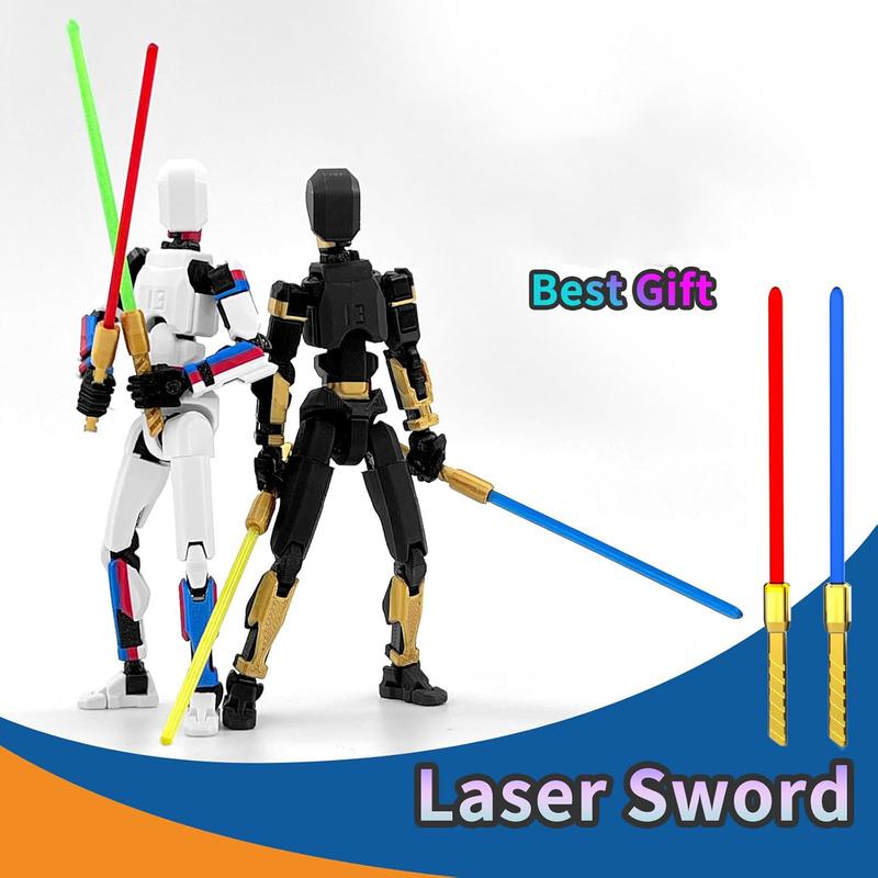 1pc/5-Pack T13 Action Figure Already Assembled, Multi-Colored Titan 13 Action Figure Set Dummy with Laser Saber 3D Printed T 13 Lucky 13 Robo 13 Nova 13 Action Figures, Figura de acción t13