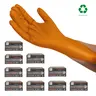 Disposable Nitrile Cleaning Gloves - Orange, 8mil Thick Heavy-Duty, Diamond-Textured Grip, Latex-Free, Powder Free, Waterproof for Industrial, Food Applications (100 Pcs)