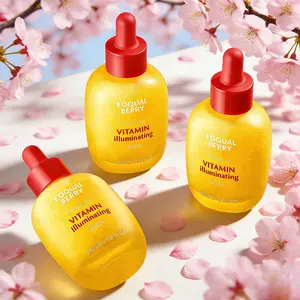 3PCS  EQQUALBERRY Vitamin IlluminatingSerum -Brightening Vitamin C Serum withNiacinamide |Strengthens skin barrierIHydrates using Ceramide and HyaluronicAcid, 1.01oz /30ml