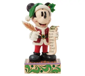 Jim Shore Disney Traditions Santa Mickey with List 7.75in H