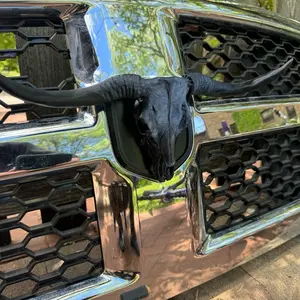 Real Style Longhorn Skull Emblem 09-19 4th Gen truck Grill