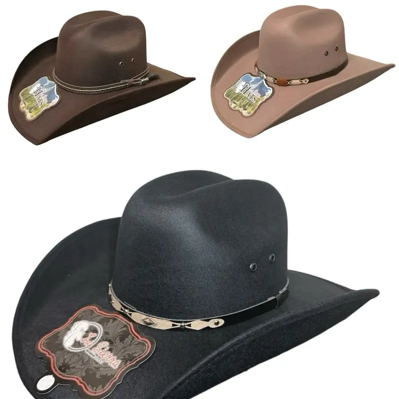 Texana Forrada Estilo Chihuahua /Western Cowboy Hat /Sombrero De Resorte Bandolero/ Tejana Vaquera