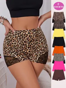 Women's Contrast Lace Boyshorts, Soft Comfy Breathable Panty for Daily Wear, Underwear for All Seasons, Soft Breathable Knicker