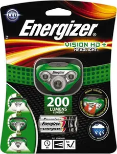 Energizer Hands-Free Flashlight - White and Red LED Bulb, 250 Lumens, Green Plastic Body, 3 AAA Alkaline Batteries Included (Model HDC32E)