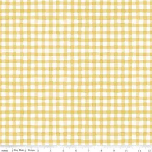 Fabric Riley Blake Yellow Gingham Sunflower Whispers by the Quarter Yard C16674-YELLOW