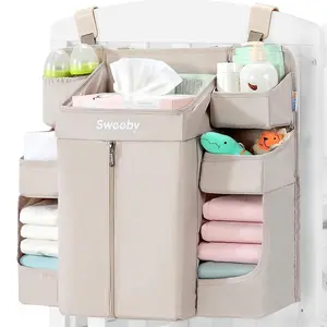 Sweeby Diaper Organizer for Changing Table and Crib - Nursery Diaper Stacker Hanging Caddy for Baby Essentials Xiamen Sweeby Children Products Co.，Ltd.