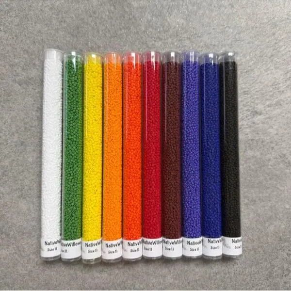 Miyuki Seed Beads 11/0, Opaque Fire Colors, Japanese, 6” Tubes X 30 grams X 10 colors