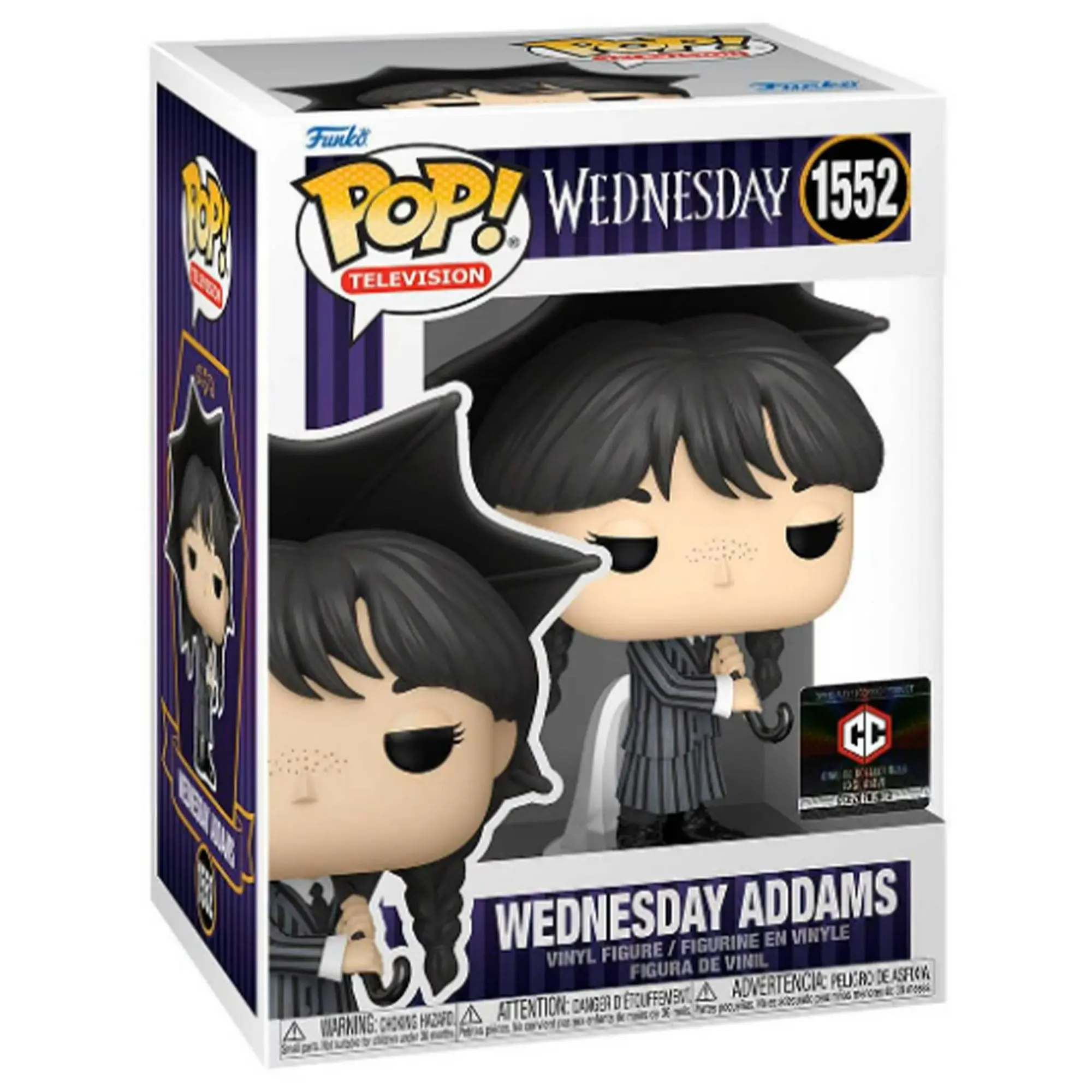 Funko Wednesday Addams Numbered Display Vinyl Figure (Item #1552) - New Chalice Collectibles Exclusive, Umbrella-Holding Character Figurine, No